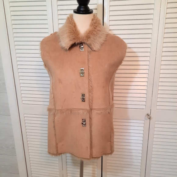 Lisa international Jackets & Blazers - lisa International faux fur suede vest LG